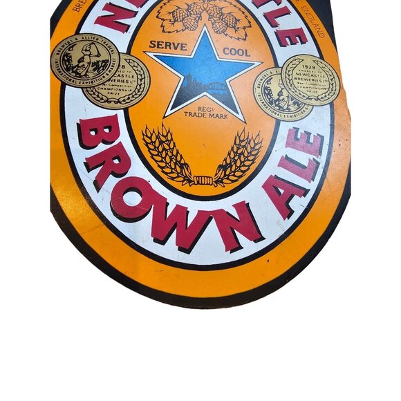 Newcastle Brown Ale Sign The One And Only Fiberboard Beer Label Double Sided - Picture 5 of 15
